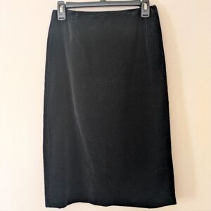Escada 100% Cotton Black Velvet Velour Pencil Skirt sz 42/12/M Business casual